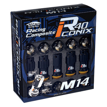 Project Kics R40 Iconix Lug Nuts & Lock Set (Capless) - 14x1.50 - Black