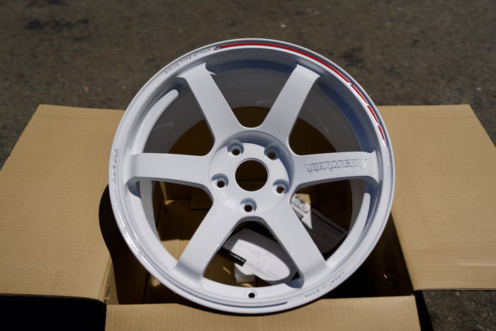 Volk Racing TE37 Saga S-Plus Time Attack Edition 18x10 Dash White REDOT - front face in box
